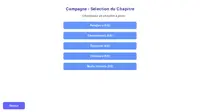 Écran de sélection des chapitres