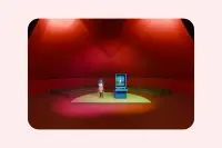 Personnage avec la machine à pince à ses côtés